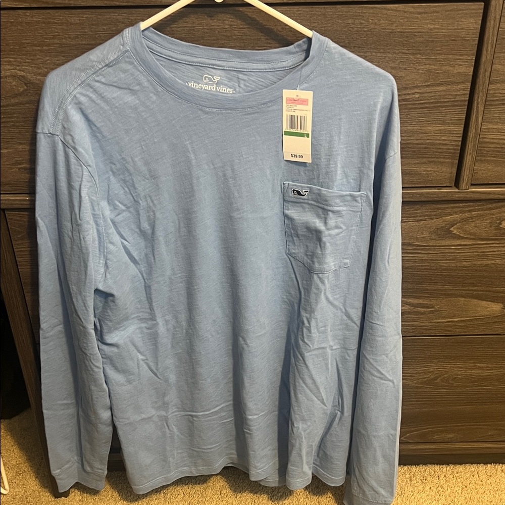 Vineyard Vines Men's Sky Blue Long Sleeve Tee